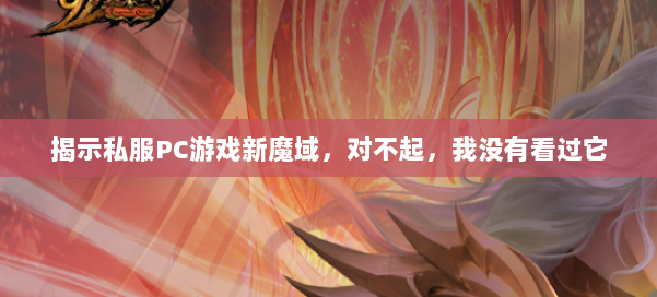 揭示私服PC游戏新魔域，对不起，我没有看过它